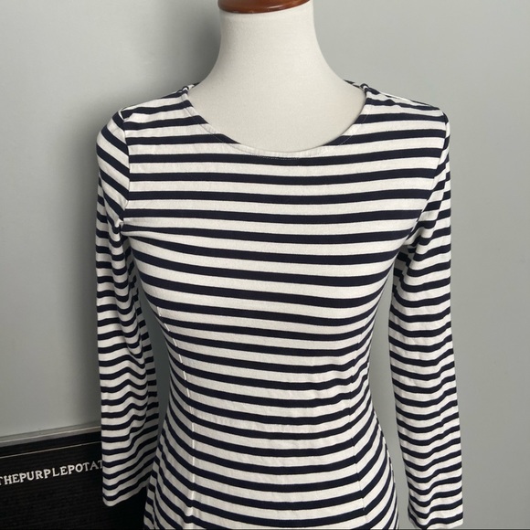 J.Crew Collection Navy & White Striped Maxi Dress - Picture 4 of 10